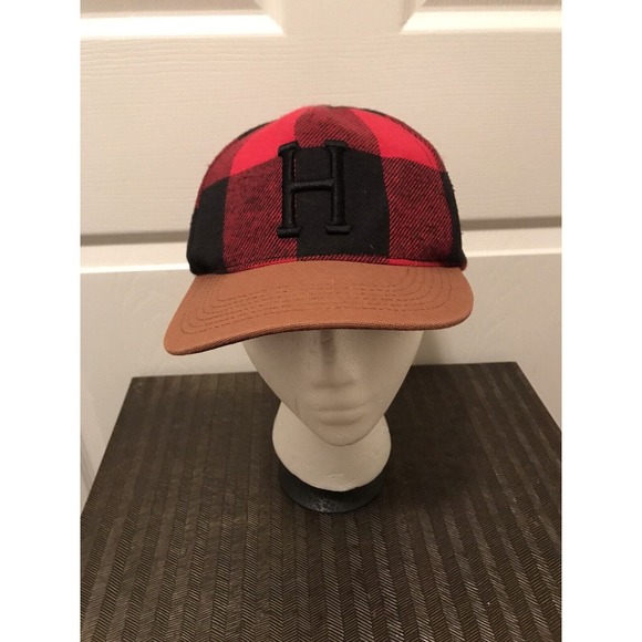 HUF Wool SnapBack Hat, Baseball Cap, Skater, Trucker, Red Buffalo Check USA - Picture 4 of 15